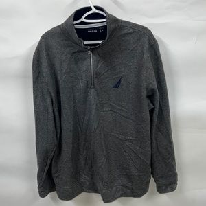 Nautica Men's Pullover 1/4 Zip Sweatshirt Solid Gray - Size Large
